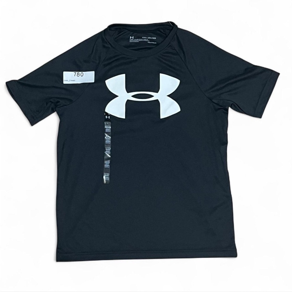 Under Armour Youth HeatGear Black Tee YXS | Loose Fit Logo T-Shirt NWT